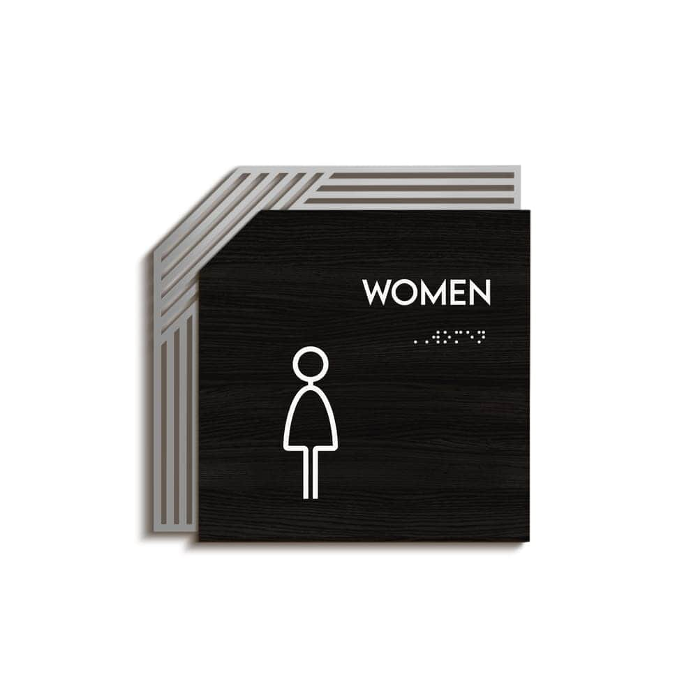 Bathroom Signs Woman Interior Sign for Restroom - " Authentic " Design