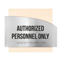 Door Signs - Authorized Personnel Only Signs - Stainless Steel & Wood - "Wave" Design - Photo #14