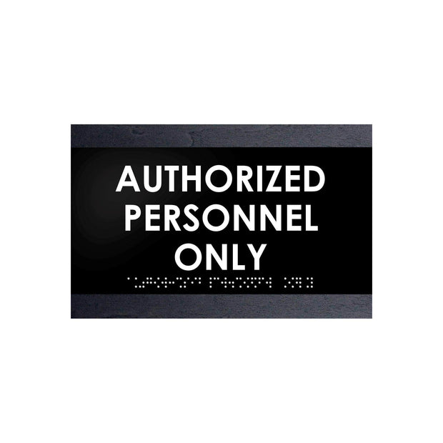 Door Signs - Authorized Personnel Only Signs - Wood Door Plate "Buro" Design
