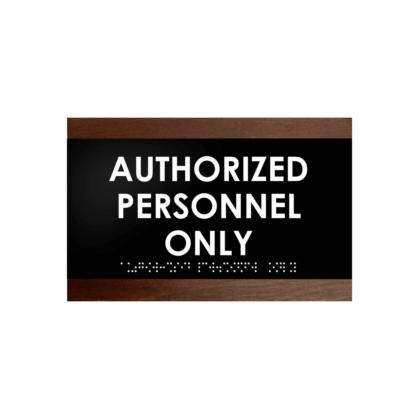 Door Signs - Authorized Personnel Only Signs - Wood Door Plate "Buro" Design