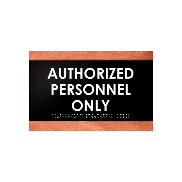 Door Signs - Authorized Personnel Only Signs - Wood Door Plate "Buro" Design
