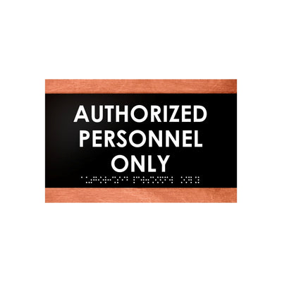 Door Signs - Authorized Personnel Only Signs - Wood Door Plate "Buro" Design