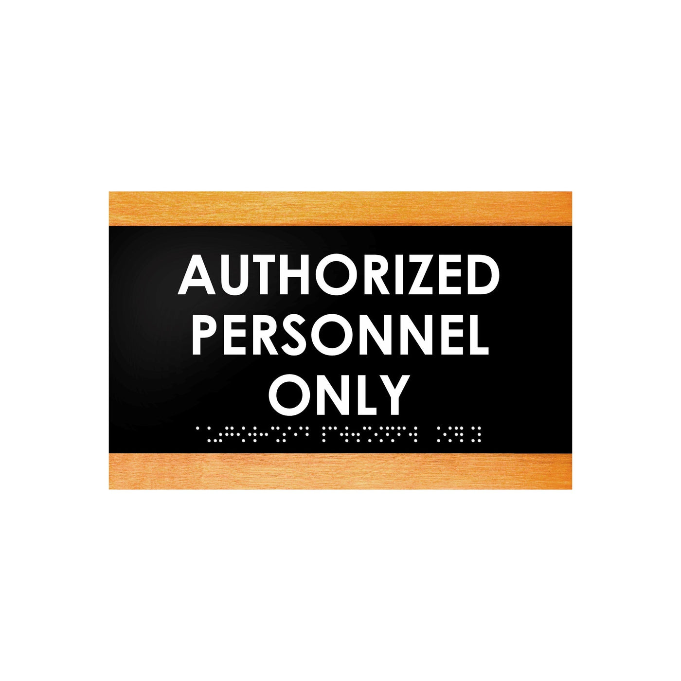 Door Signs - Authorized Personnel Only Signs - Wood Door Plate "Buro" Design