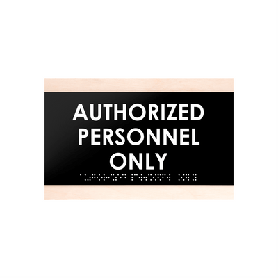 Door Signs - Authorized Personnel Only Signs - Wood Door Plate "Buro" Design