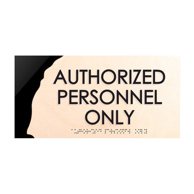 Authorized Personnel Only Signs - Wooden Plate "Sherwood" Design