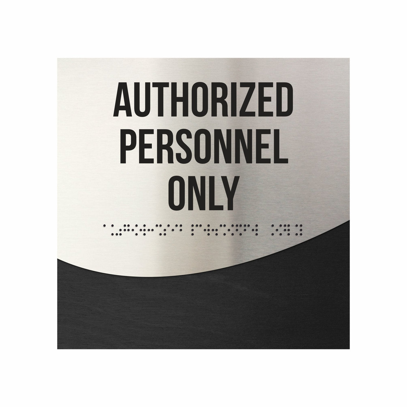 Door Signs - Authorized Personnel Only Signs - Stainless Steel & Wood "Jure" Design