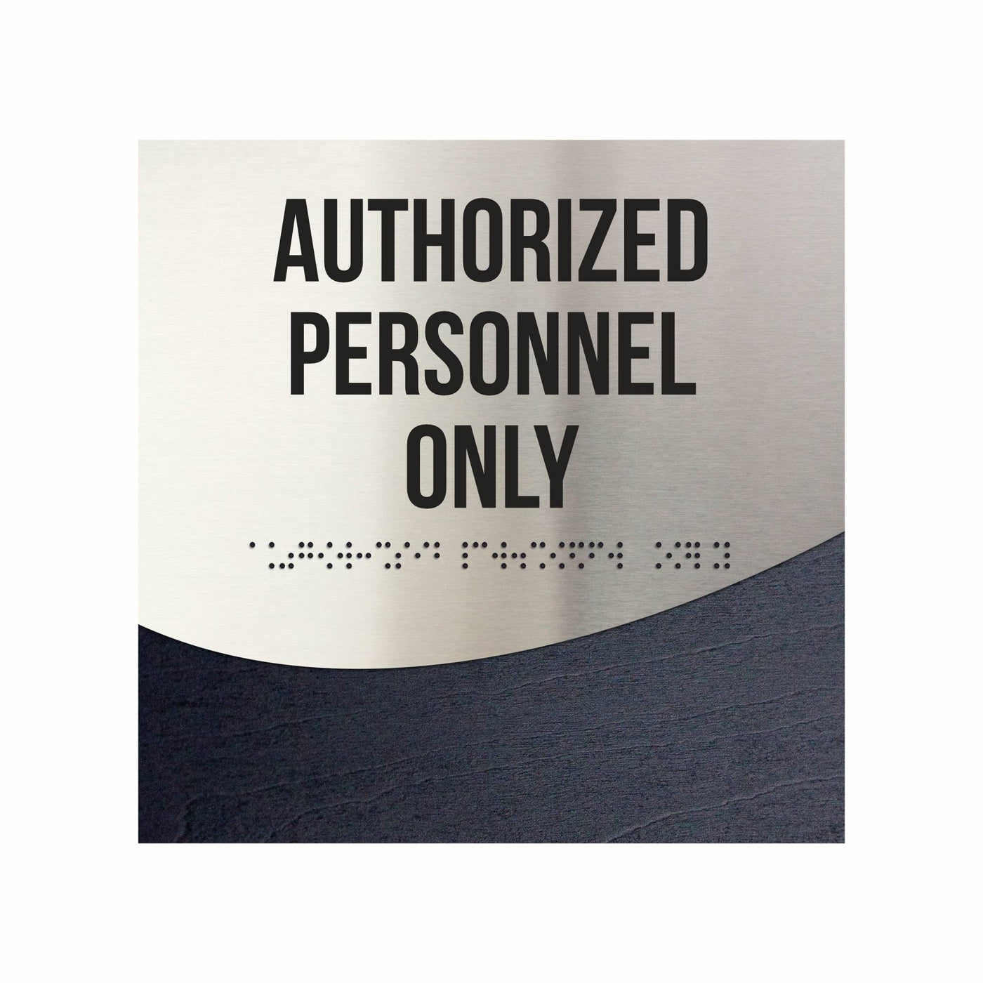 Door Signs - Authorized Personnel Only Signs - Stainless Steel & Wood "Jure" Design