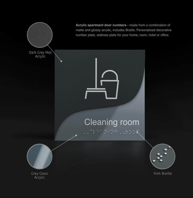 Information signs Fire Hydrant Sign — Double Acrylic Sign — "Gray Calm" Design