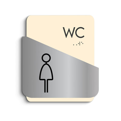 Bathroom Signs Woman Interior Sign for Restroom - "Downhill" Design