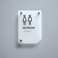a restroom sign on a gray wall - Photo #1