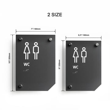 a black and white photo of a bathroom sign - Photo #4