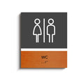 Bathroom Signs Acrylic & Wood Toilet Signs for WC - "Dragon" Design - Photo #1