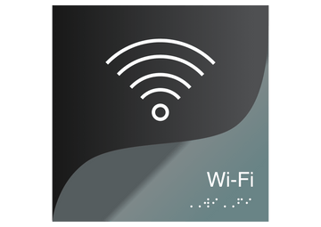 Information signs Wi-Fi Signs: - Double Acrylic Door Plate — "Gray Calm" Design - Photo #1