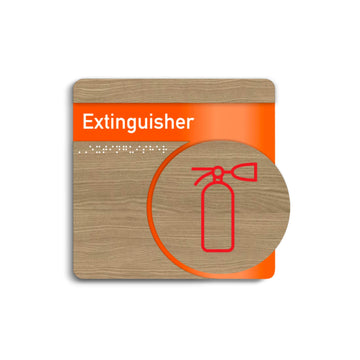 Information signs Fire Extinguisher Wall Sign: Wood & Acrylic Plate — "Genova" Design - Photo #1
