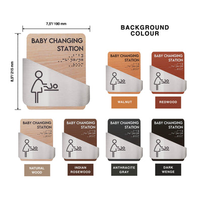 Bathroom Signs Baby Change Sign for Mother — "Downhill" Design