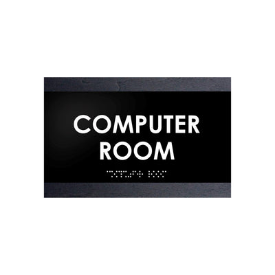 Computer Room - Custom Wood Door Sign "Buro" Design