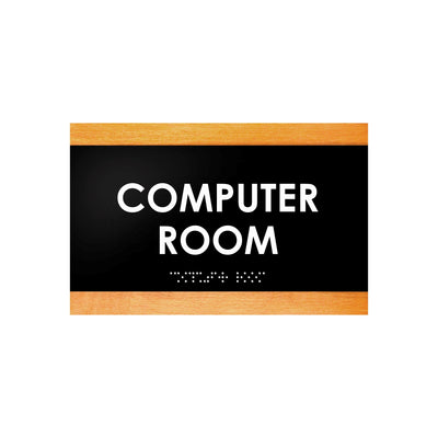 Computer Room - Custom Wood Door Sign "Buro" Design