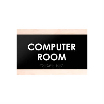 Computer Room - Custom Wood Door Sign "Buro" Design