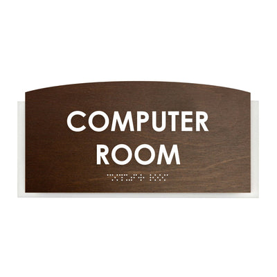 Wood Computer Room Door Sign "Scandza" Design