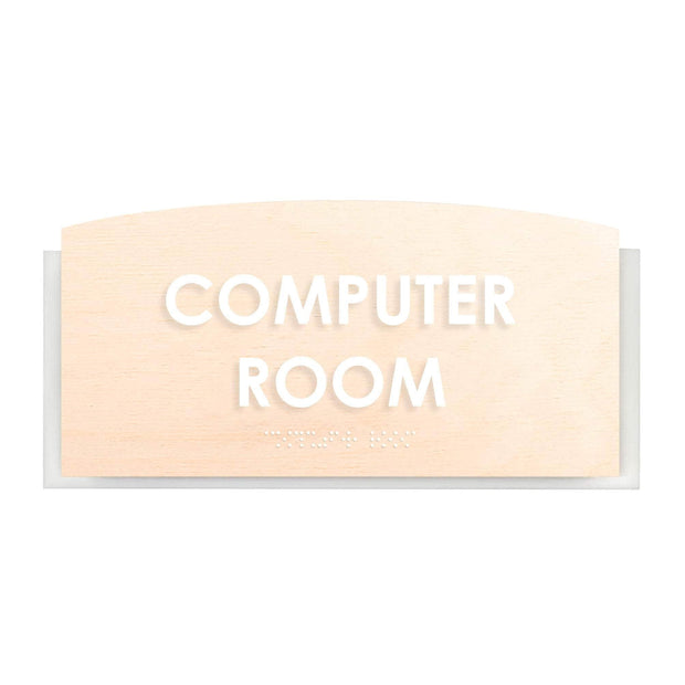Wood Computer Room Door Sign "Scandza" Design