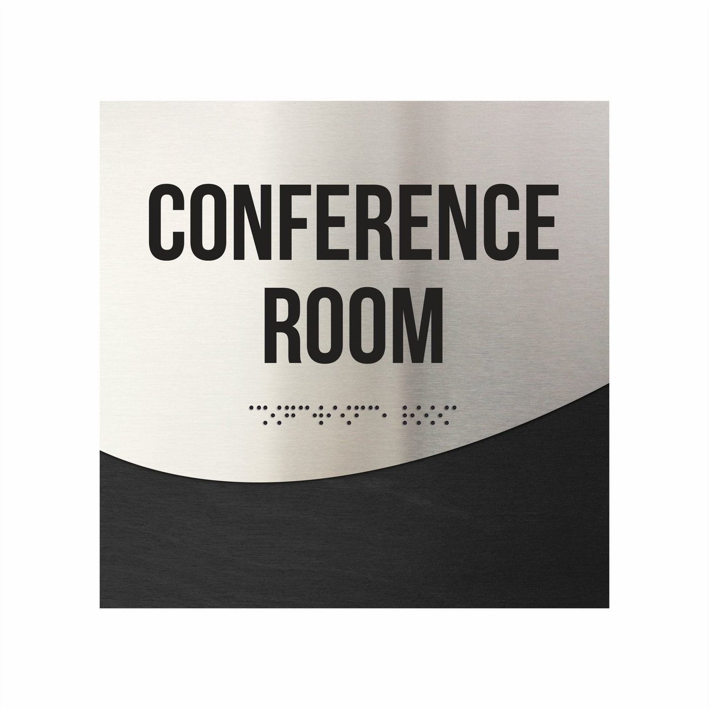 Conference Room Signs - Stainless Steel & Wood Door Plate "Jure" Design