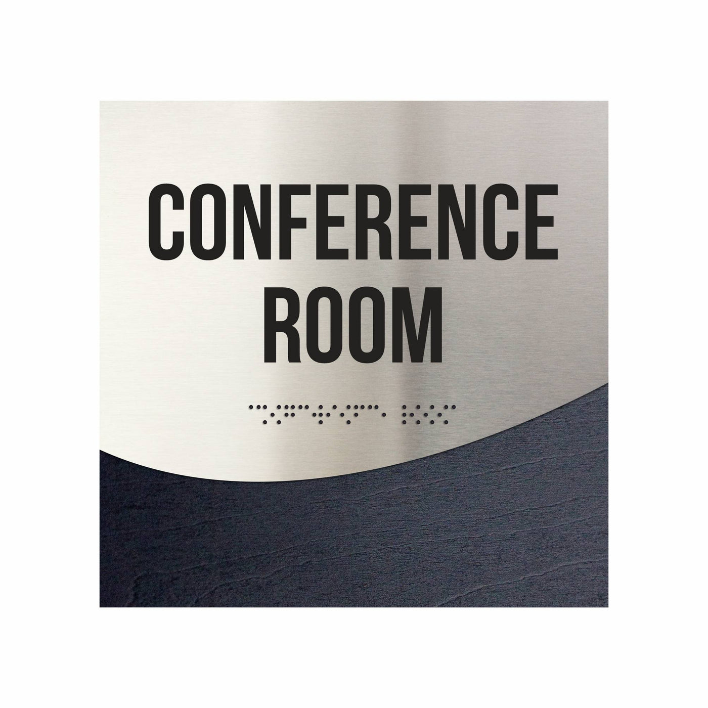 Conference Room Signs - Stainless Steel & Wood Door Plate "Jure" Design