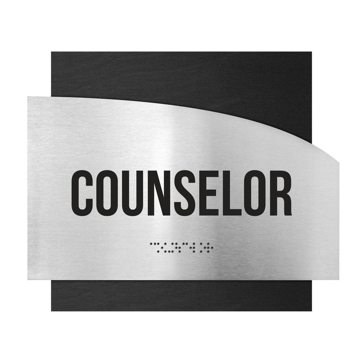 Табличка «Консультант»: Дерево та нержавіюча сталь — "Wave" Дизайн