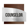 Door Signs - Counselor Sign - Stainless Steel & Wood Plate - "Wave" Design - Photo #15
