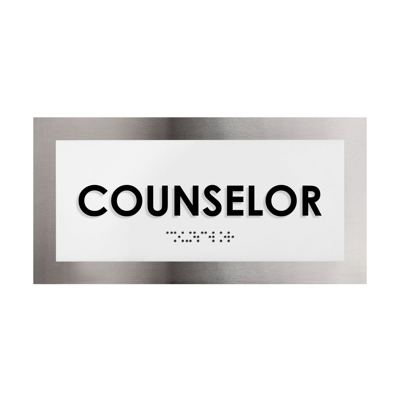 Door Signs - Counselor Sign - Stainless Steel Plate - "Modern" Design