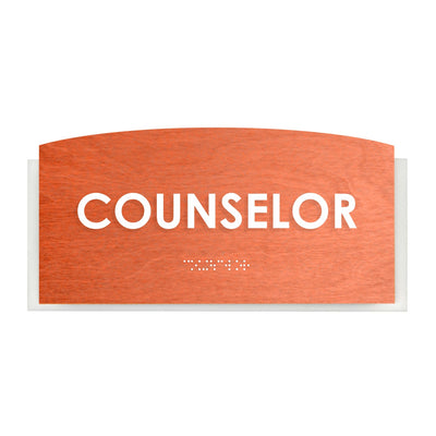 Door Signs - Counselor Sign - Wood Door Plate "Scandza" Design