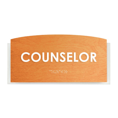 Door Signs - Counselor Sign - Wood Door Plate "Scandza" Design