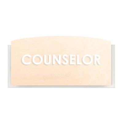 Door Signs - Counselor Sign - Wood Door Plate "Scandza" Design