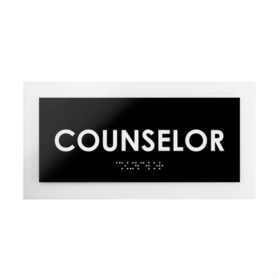 Door Signs - Counselor Sign - Acrylic Door Plate "Simple" Design