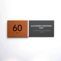 Door Numbers Office Number Sign with Custom Text: Wood & Acrylic Plate — "Dragon" Design - Photo #1