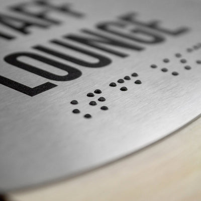 Cashier Sign - Stainless Steel & Wood Door Plate "Jure" Design