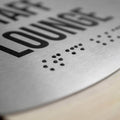 Conference Room Signs - Stainless Steel & Wood Door Plate "Jure" Design - Photo #9