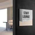 Storage Room Door Sign - Stainless Steel & Wood Door Plate "Jure" Design - Photo #7