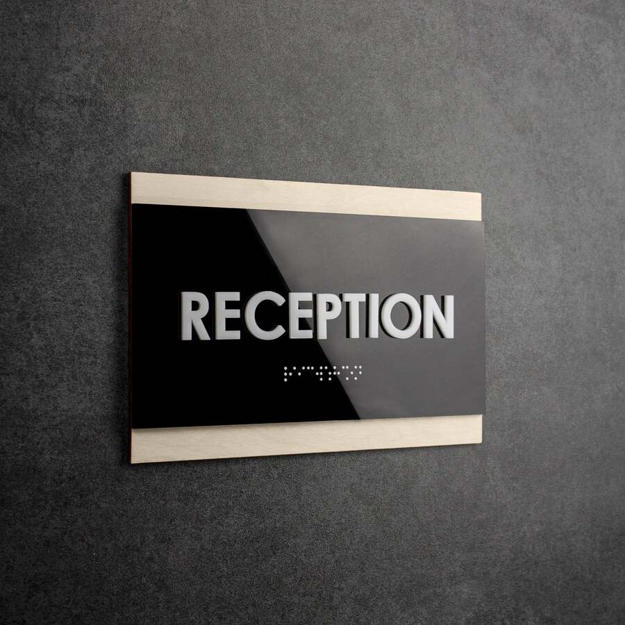 Computer Room - Custom Wood Door Sign "Buro" Design