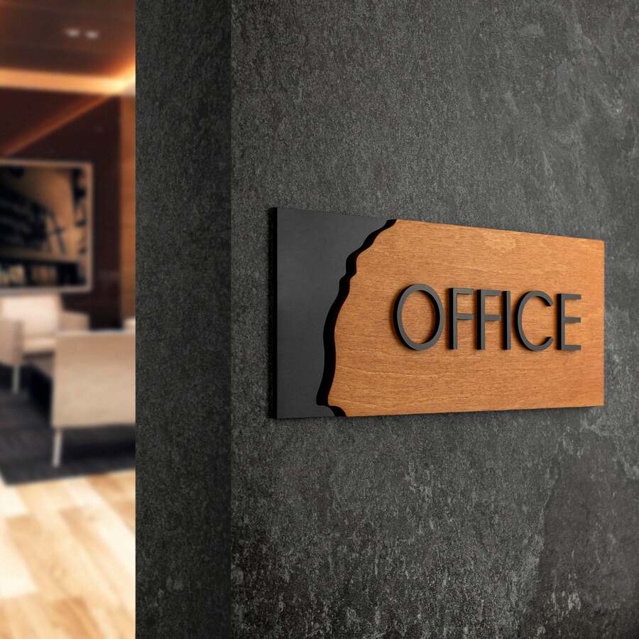 Door Signs - Meeting Room Sign - Wood Door Plate "Sherwood" Design