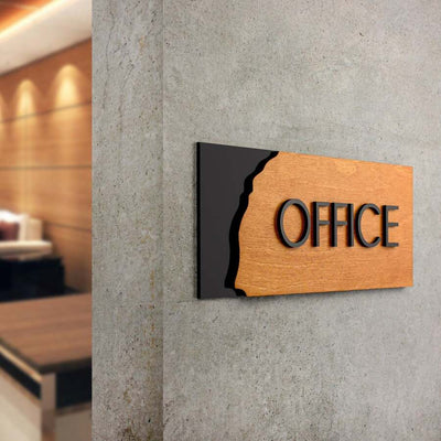 Door Signs - Front Desk Sign - Wood Door Plate "Sherwood" Design