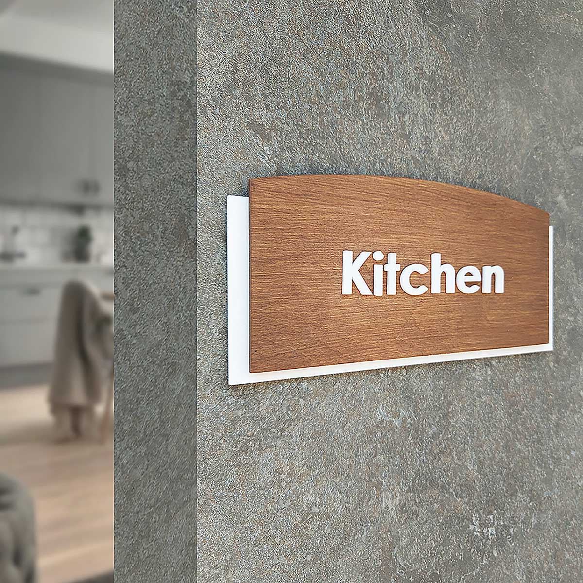 Wood Mechanical Room Door Sign "Scandza" Design