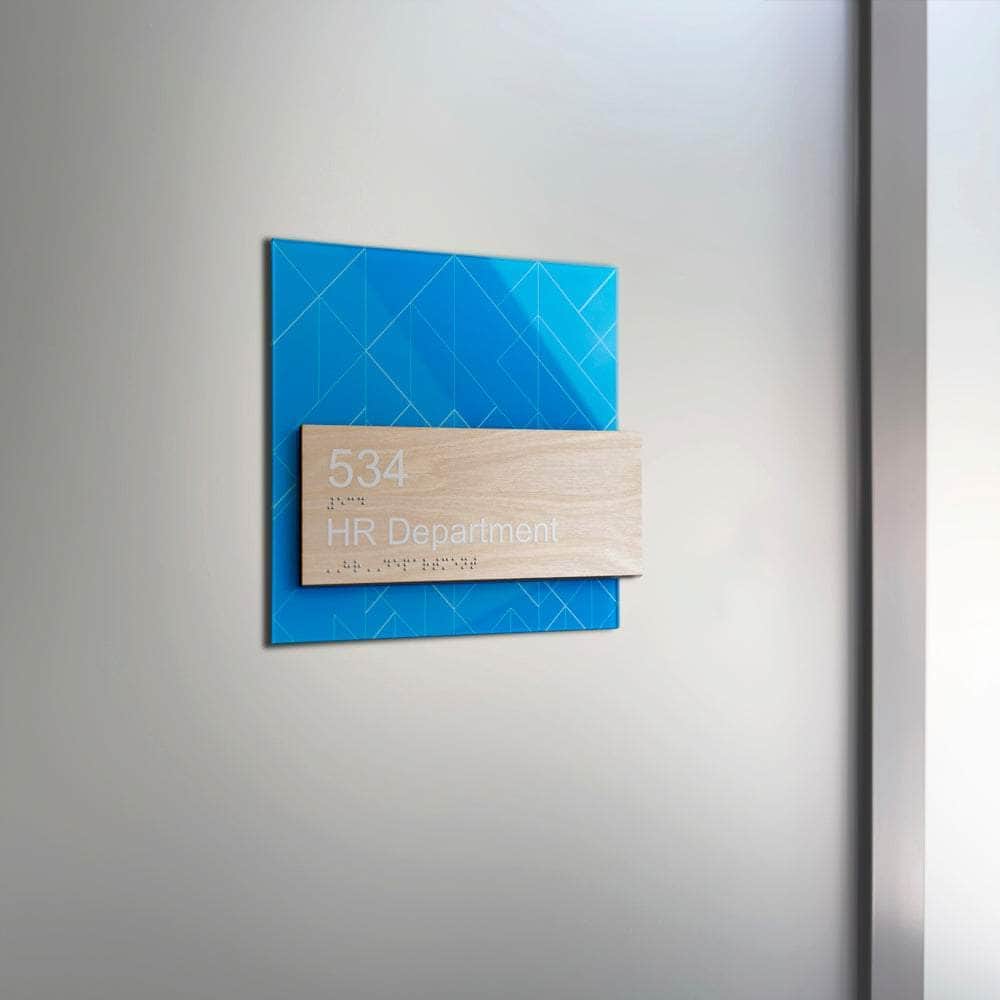 Door Signs HR Office Sign: Universal Plate Blue Light
