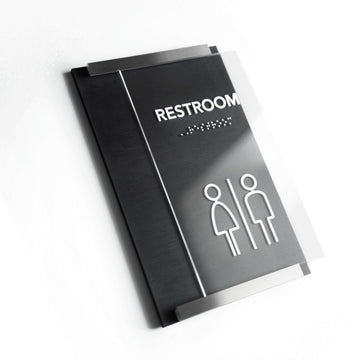 Door Numbers Office Door Number Sign & Name Plates: Stainless Steel & Wood — "Otherside" Design - Photo #10
