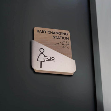 Information signs Wi-Fi Signs: Wood & Stainless Steel Plate — "Downhill" Design - Photo #7