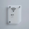 a white sign with a wifi symbol on it - Photo #1