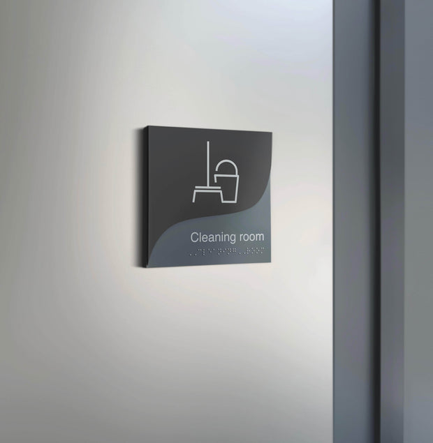 Bathroom Signs All Gender Bathroom Sign — Double Acrylic Sign — "Gray Calm" Design