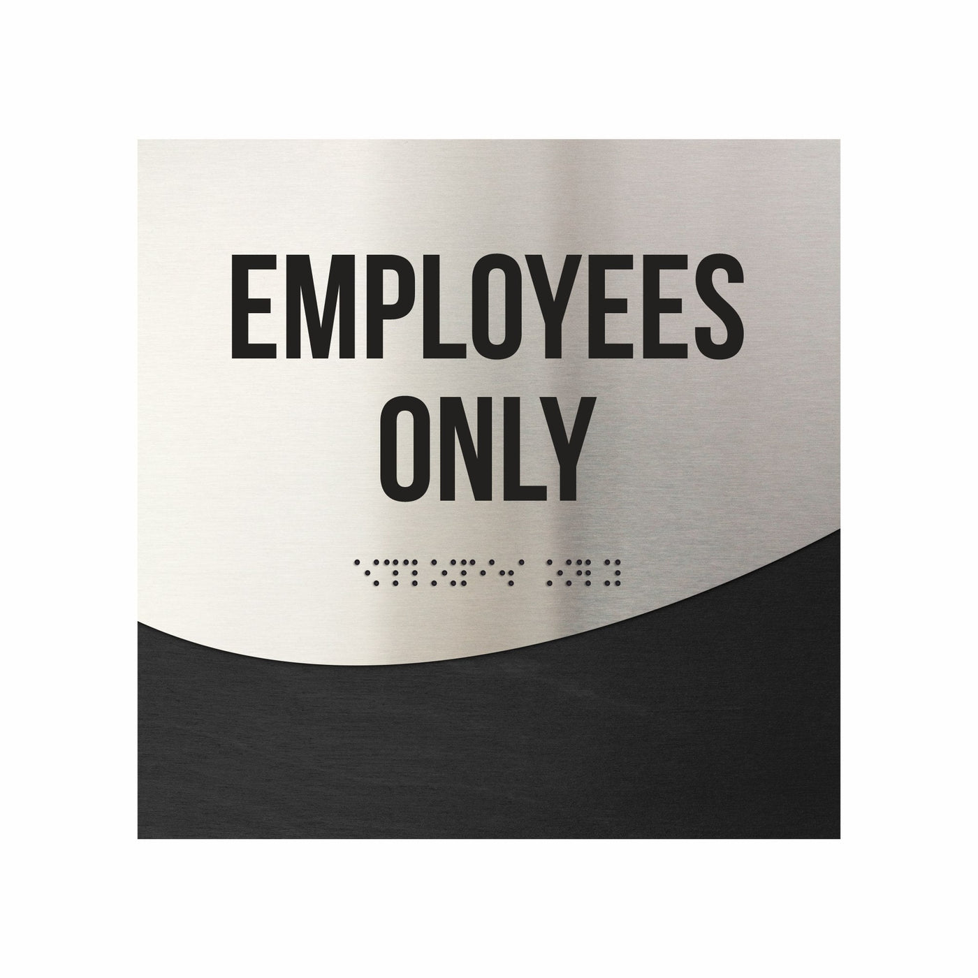 Door Signs - Employees Only Sign - Stainless Steel & Wood "Jure" Design