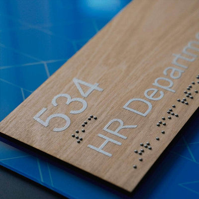 Door Signs HR Office Sign: Universal Plate Blue Light