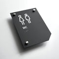 a black and white picture of a bathroom sign - Photo #6