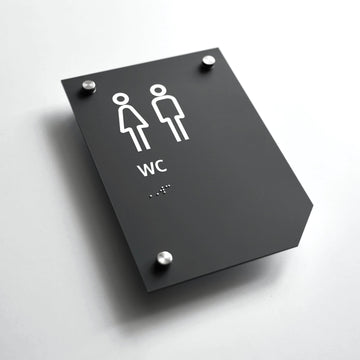 a black and white picture of a bathroom sign - Photo #6